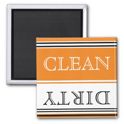 Nautical  Orange Dishwasher Dirty Clean Magnet