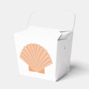 Nautical Orange Seashell Beach Wedding Favor Boxes