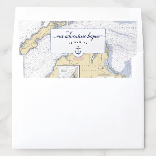 Nautical Our Adventure Begins  Marthas Vineyard Envelope Liner