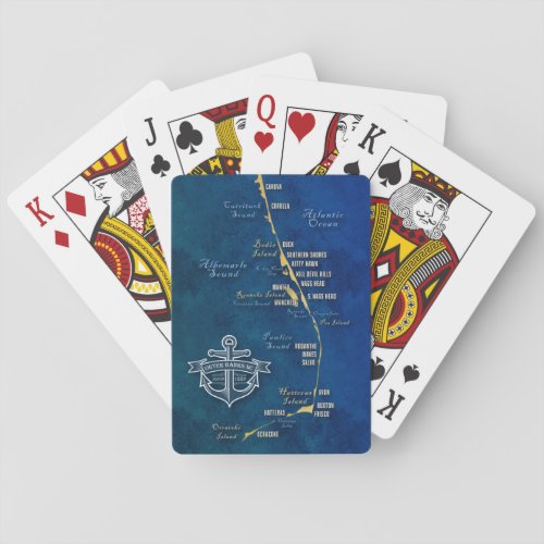 Nautical Outer Banks Map Playing Cards