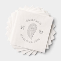 Nautical Oyster Shell Monogram with Name Date