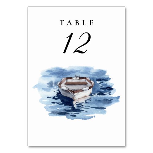 Nautical Paddle Boat Wedding Table Number