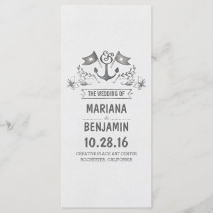 nautical painted anchor wedding programs
