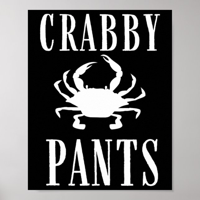 Nautical Pants Funny Crab  Poster (Front)