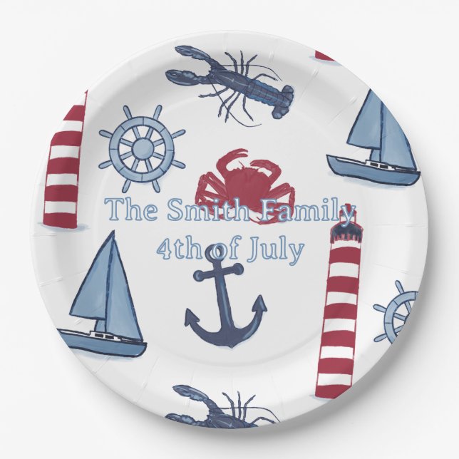 Nautical  paper plates (Front)