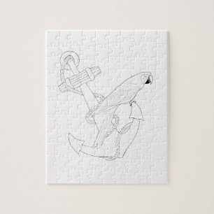 Nautical Parrot Adult Coloring Puzzle