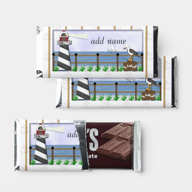 Nautical Party Candy Bar Wrapper Favors (Front)