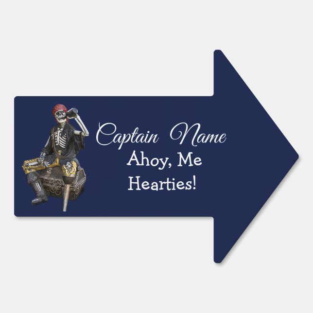 Nautical Party Pirate Rum Skeleton Sign (Back)