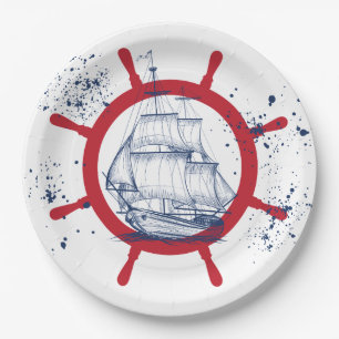 Nautical Party Sailboat Paper Plates