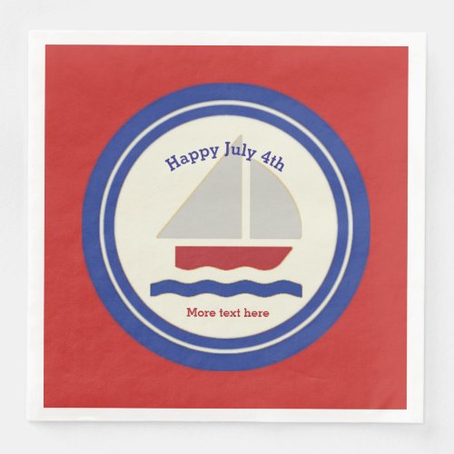 Nautical  Patriotic Paper Napkins