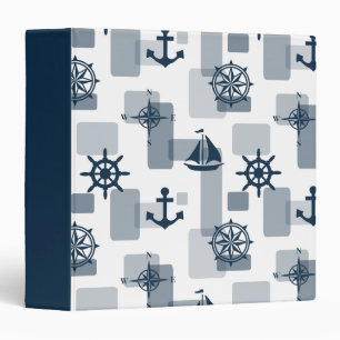Nautical pattern 3 ring binder