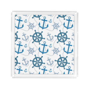 Nautical pattern acrylic tray