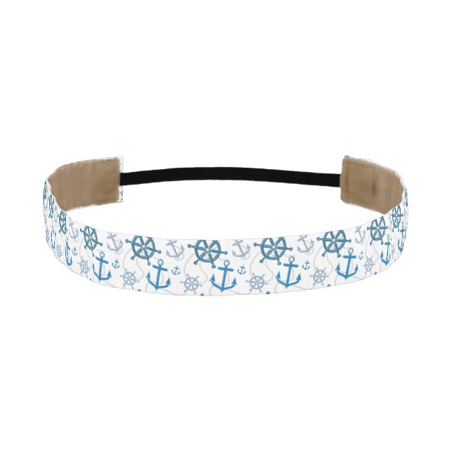 Nautical pattern athletic headband (Front)