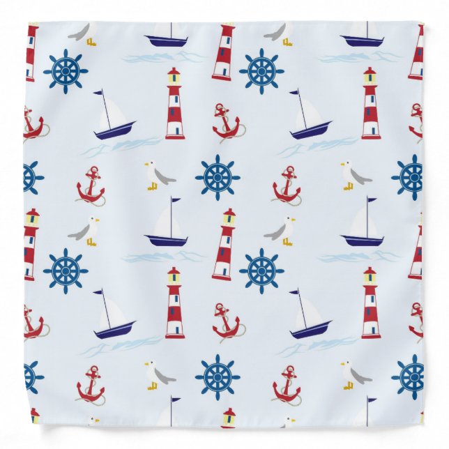 Nautical Pattern Bandana (Front)