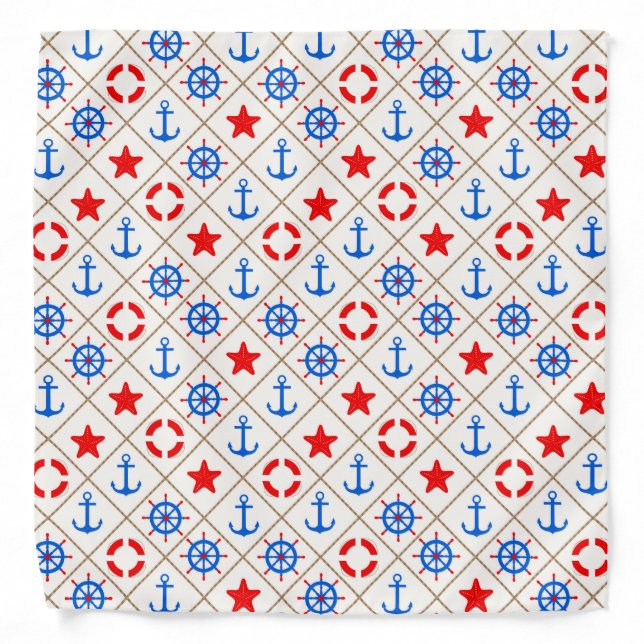 Nautical pattern bandana (Front)
