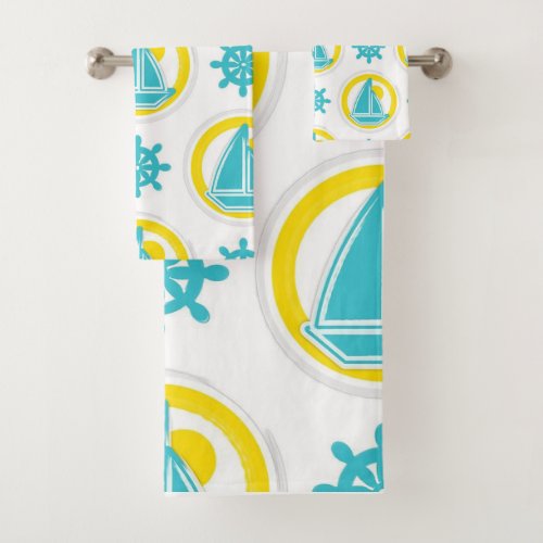 Nautical Pattern Bath Towel Set