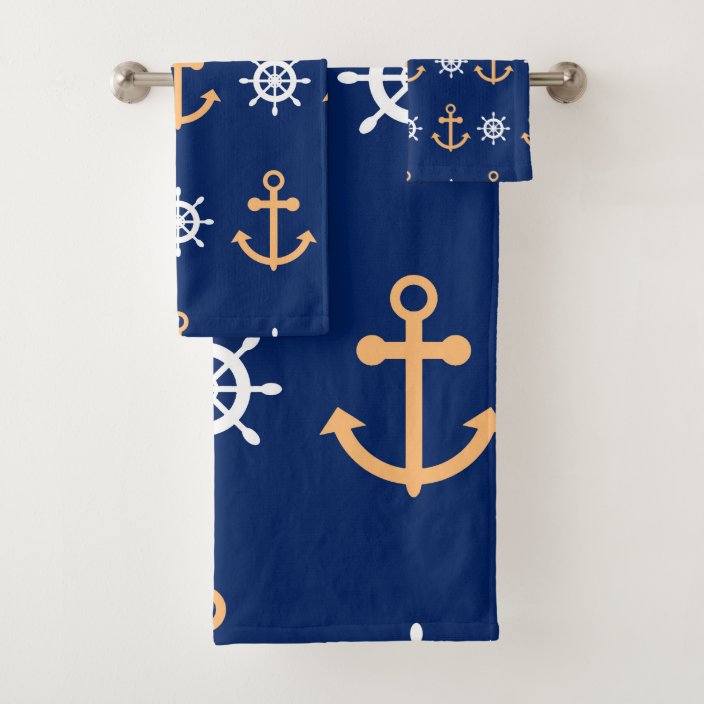 Nautical Pattern Bath Towel Set | Zazzle.com