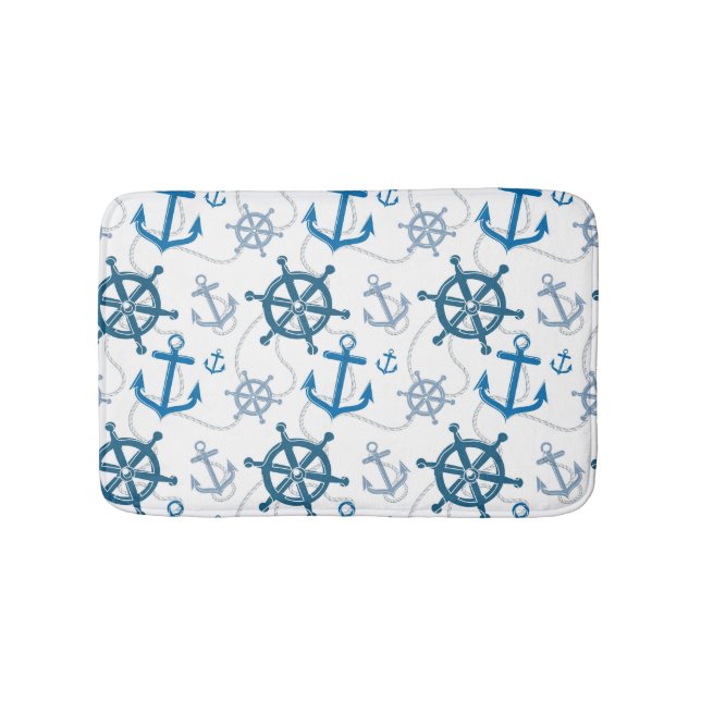 Nautical pattern bathroom mat (Front)