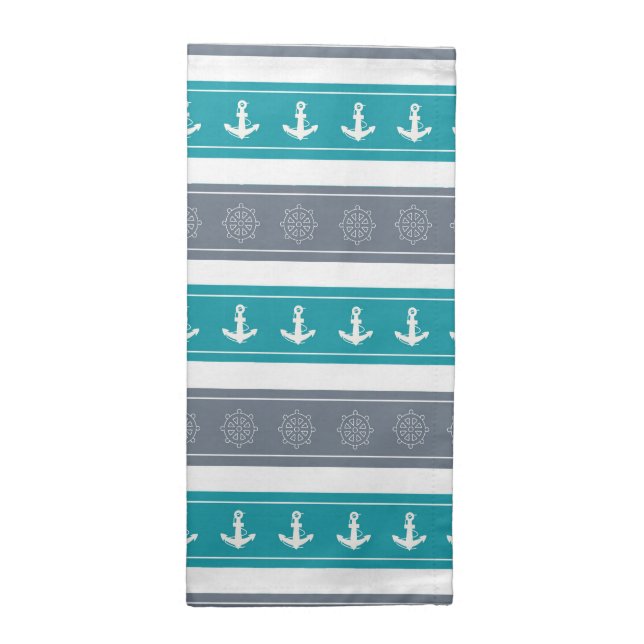 Nautical Pattern Boat Elements Cloth Napkin (Half Fold)