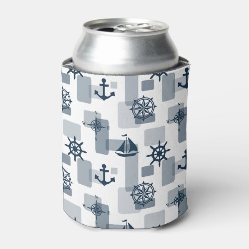 Nautical pattern can cooler