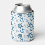 Nautical pattern can cooler