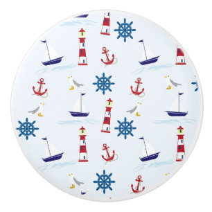 Nautical Pattern Ceramic Knob
