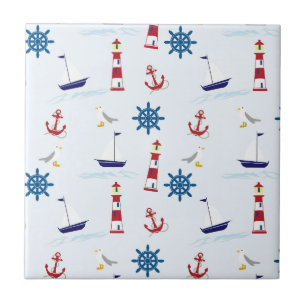 Nautical Pattern Ceramic Tile