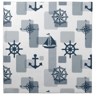 Nautical pattern cloth napkin