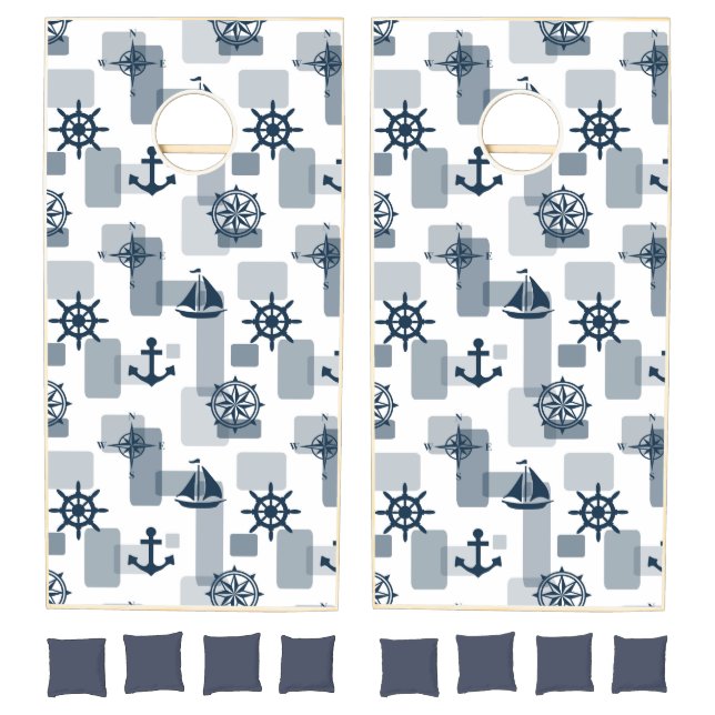 Nautical pattern cornhole set (Set)