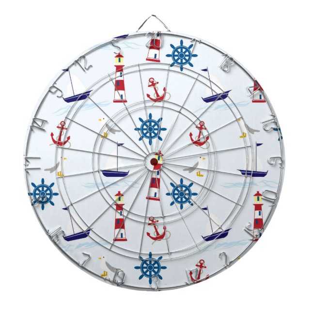 Nautical Pattern Dart Board (Front)