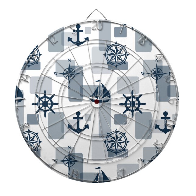 Nautical pattern dart board (Front)