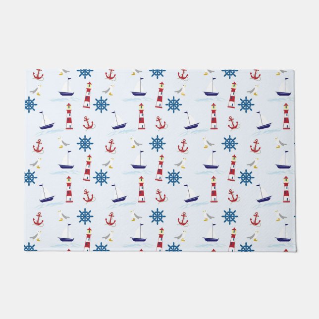 Nautical Pattern Doormat (Front)