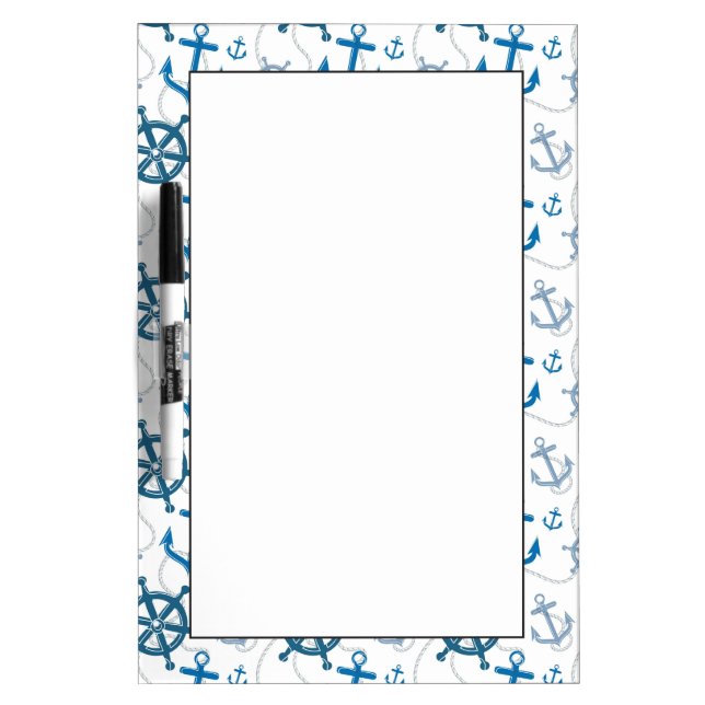 Nautical pattern dry erase board (Front)