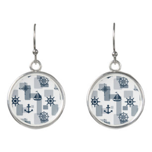 Nautical pattern earrings