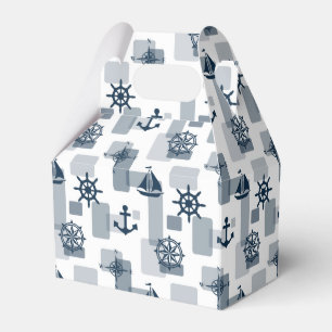 Nautical pattern favor boxes