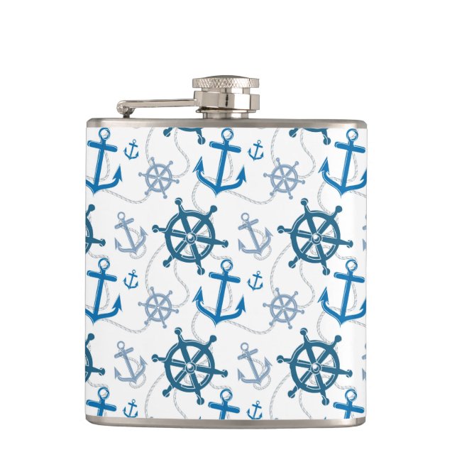Nautical pattern flask (Front)