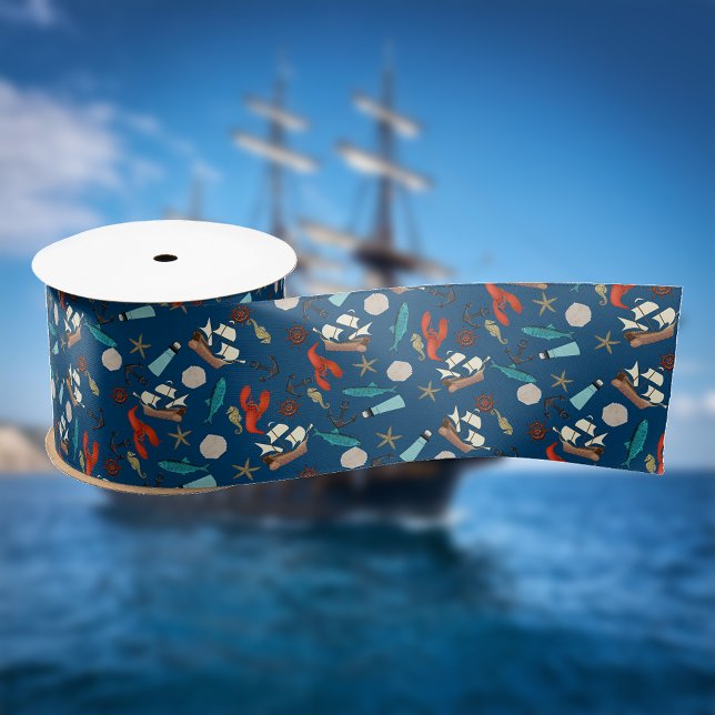 Nautical Pattern Grosgrain Ribbon (Creator Uploaded)