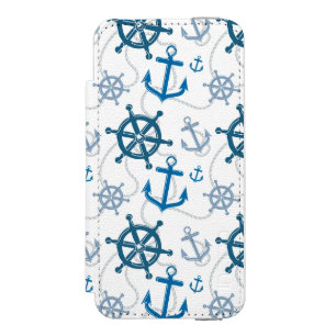 Nautical pattern iPhone SE/5/5s wallet case
