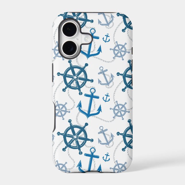 Nautical pattern iphone case (Back)