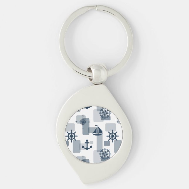 Nautical pattern keychain (Front)