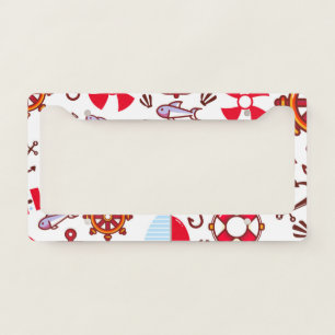 Nautical Pattern License Plate Frame