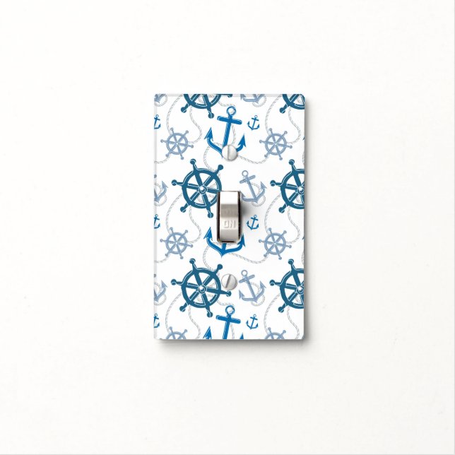 Nautical pattern light switch cover (In Situ)