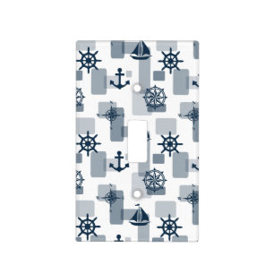 Nautical pattern light switch cover