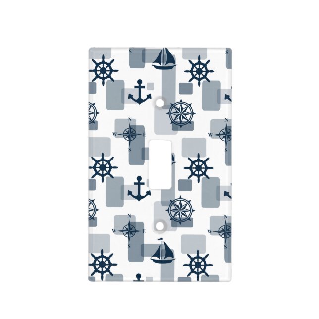 Nautical pattern light switch cover (Front)