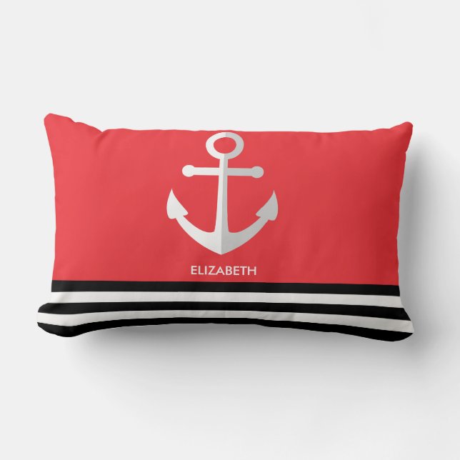 Nautical Pattern Lumbar Pillow (Front)