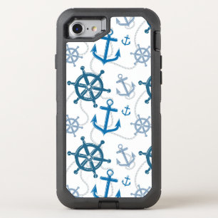 Nautical pattern OtterBox defender iPhone SE/8/7 case