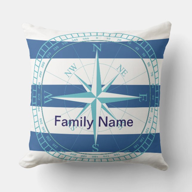 Nautical pattern  outdoor pillow (Front)