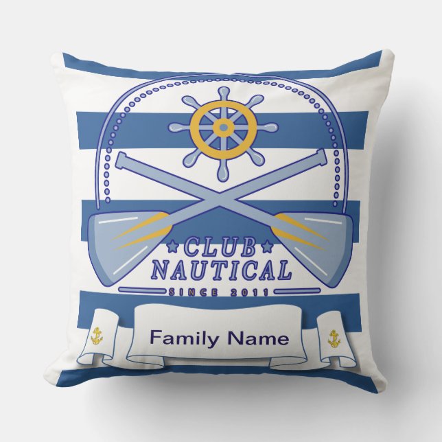 Nautical pattern  outdoor pillow (Front)