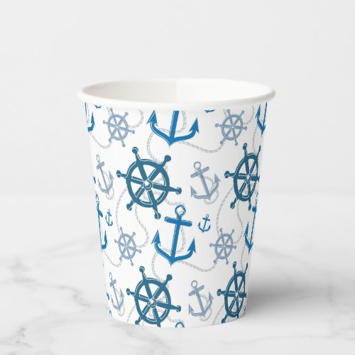 Nautical pattern paper cups