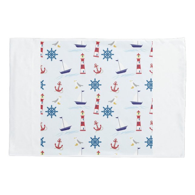 Nautical Pattern Pillow Case (Back)